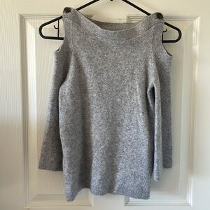 Ann Taylor off the shoulder sweater wool grey XXS